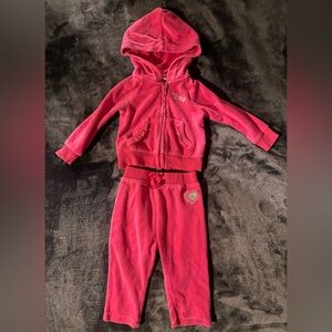 Baby Girl Juicy Couture Pink Sweatpants & Hoodie Set